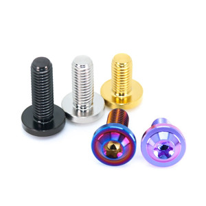 Tornillo de cabeza grande tipo platillo volador Torx de titanio TC4 GR5 con recubrimiento PVD para modificación de motocicletas M4 M5 M6 - Product Image 2