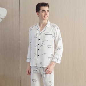 Custom Print Lovers Matching <strong>Couple</strong> Two Piece Long Sleeve Polyester Satin Silk <strong>Christmas</strong> <strong>Pyjamas</strong> Family Womens Sleepwear Set - Product Image 3
