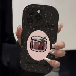 Funda para iPhone 15, diseño creativo de graffiti de café, funda completa, suave, a prueba de golpes - Product Image 4