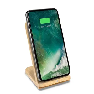 Hot Sale Bamboo Wireless Charging Stand Portable Charging Stand Phone Holder Wireless Charger