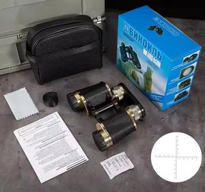 Télescope d'extérieur en laiton métallique haute puissance 8x30 jumelles en cuivre fin de style soviétique HD russe pour l'observation du camping et des voyages - Product Image 6