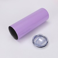 Gobelet isotherme droit en acier inoxydable de 20 oz avec couvercle, personnalisable avec logo, vierge pour sublimation, affichage de la température, pour le camping