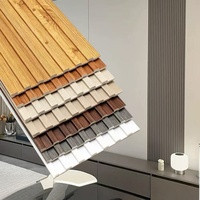 Panneau mural rainuré WPC 158*15MM, panneau de décoration intérieure, panneau mural en fibre de bambou, revêtement composite bois-plastique pour la décoration de la maison