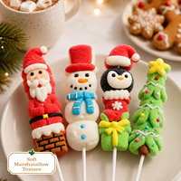 Weihnachts-Marshmallow-Lollipops Großhandel Vollständig Anpassbar OEM/ODM (Cartoon-Form/Mehrfarbig/Beutel Hochwertig 5kg/Karton für