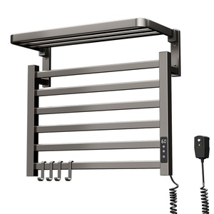 Scaldasalviette Elettrico Intelligente in Fibra di Carbonio, Montaggio a Parete per Bagno, Installazione Senza Foratura, Riscaldamento e Asciugatura - Product Image 1