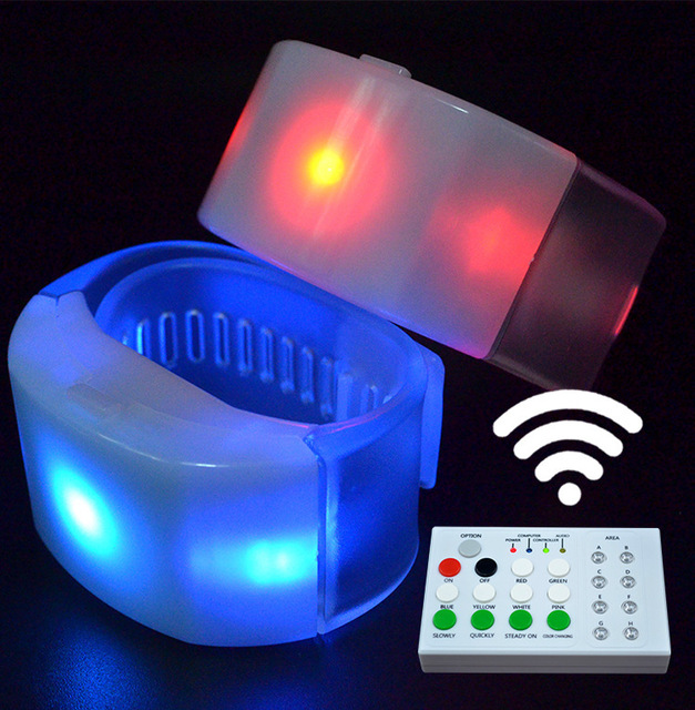 Custom Light up WristbandCustom Flashing Remote LED Bracelet Control DMX, LED Light Wristband DMX Radio Controlled