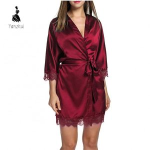 Robe Kimono en Satin Soyeux de Luxe pour Demoiselle d'Honneur, Vente en Gros, pour Mariage et Soirée - Product Image 1