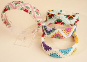 Diadema de punto de ganchillo estilo bohemio, accesorios dulces para el cabello, diadema ancha - Product Image 5