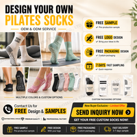 Chaussettes de yoga et de pilates Bioserica Era personnalisées avec logo brodé en coton, antidérapantes, roses, mignonnes, pour femmes