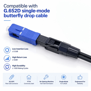 Connecteur rapide SC UPC pré-encollé pour fibre optique, connecteur froid FTTH pour câble de branchement monomode, joint froid SC - Product Image 6