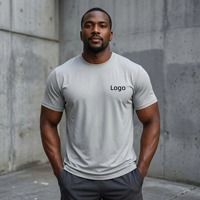 T-shirt de course à manches courtes pour homme, personnalisé avec logo, anti-rétrécissement, séchage rapide, extensible, impression DTG, qualité supérieure, pour l'exercice physique – Fabrication ODM
