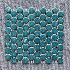 Cerchio di mosaico in ceramica smaltata tondo Penny Chips piastrelle a mosaico Backsplash da cucina - Product Image 1