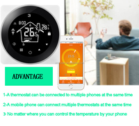 Elegante Sistema de Calefacción por Suelo Radiante HY312 con Termostato Inteligente y Sensores Internos y de Suelo, Compatible con TUYA
