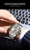 Reloj de Pulsera para Hombre con Correa de Acero Inoxidable, Nuevo, Casual, de Cuarzo, con Visión Nocturna, Resistente al Agua