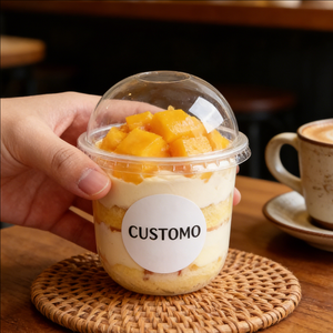 ถ้วยพลาสติกแบบใช้ครั้งเดียวขนาด 6 ออนซ์ 32 ออนซ์ ผนังชั้นเดียว 90 มม. พร้อมฝาแบบมีร่อง สำหรับใส่โยเกิร์ตและของหวาน - Product Image 1