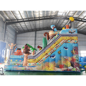 Château gonflable commercial d'extérieur pour enfants et adultes, combo château de saut, bateau pirate gonflable, double toboggan sec et humide - Product Image 4