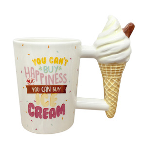 Lelyi Pack d'émoticônes 3D de dessins animés, sucettes glacées, crème glacée, tasses à café créatives et mignonnes, fournisseur de tasses en céramique de haute qualité - Product Image 2