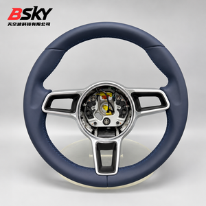 <span class=keywords><strong>Volant</strong></span> en cuir bleu graphite de style sportif pour <span class=keywords><strong>Porsche</strong></span> 911 991 992 <span class=keywords><strong>Cayenne</strong></span> 958 987 Boxster 986 Panamera 970 Taycan Macan - Product Image 1