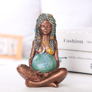 Earth Mother Statue Resin Craft <b>Ornament</b> 3 Pcs Set Tabletop Decoration Figure Sculpture Gift - Product Image 4