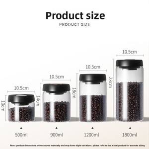 Barattolo in <span class=keywords><strong>Vetro</strong></span> Borosilicato Trasparente <span class=keywords><strong>Sottovuoto</strong></span> <span class=keywords><strong>per</strong></span> Conservazione Alimenti in Cucina, Contenitore <span class=keywords><strong>per</strong></span> Chicchi <span class=keywords><strong>di</strong></span> Caffè e Frutta Secca - Product Image 3