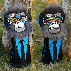 Забавный плюшевый кожаный чехол с изображением гориллы обезьяны для гольфа набор чехла для головы водителя деревянного клюшка для клюшки для гольфа на заказ аксессуары для гольфа - Product Image 3