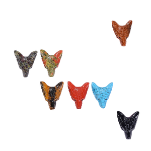 Colgantes con Forma de Cabeza de Lobo al por Mayor, Calaveras de Cuarzo Talladas en Piedra Natural para la Fabricación de Joyería Infantil, Estilo Clásico - Product Image 4