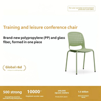 Chaise en plastique empilable de qualité commerciale, ergonomique et confortable, avec assise en PP, base en acier durable, design moderne, pour la maison et les salles de conférence