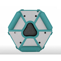 Dock flottant hexagonal gonflable le plus vendu, dock modulaire gonflable en EVA antidérapant de qualité supérieure pour les loisirs aquatiques