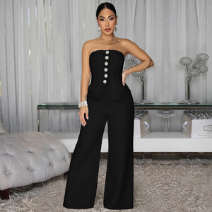 Tuta Intera Casual da Donna per Feste di Compleanno, Sexy Senza Spalline e Senza Schienale, con Gamba Larga - Product Image 4