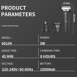 Dsp Electric Shaver For Men Waterproof Floating Head Twin Blade Rechargeable 45Min <b>Battery</b> Life USB Charging - Product Image 5