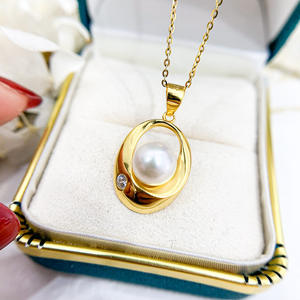 Pendentif DIY en or blanc S925 avec support vide pour perle ronde de 11-12 mm pour collier cache-cernes, accessoire avec matériau principal or 30852 - Product Image 1