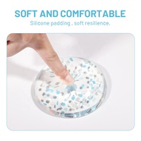 Tapis de souris de jeu personnalisé en silicone gel transparent de forme ronde, résistant à l'eau, avec repose-poignet pour la maison et le bureau