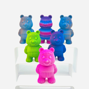 Venta al por mayor de Adorno de Oso con Degradado Impreso en 3D, Mini y Mediano, con Textura de Ganchillo, Juguetes de Animales, Servicios de Fabricación WANCAI WC-008 - Product Image 3