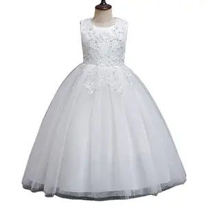 Fashion wholesales Children's long puffy mesh princess dress 3-15 years old dress flower girls' dresses