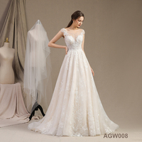 Robe de mariée en dentelle sans manches simple tempérament de la taille robe de mariée simple