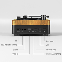 Speaker Turntable Mini Speaker Portabel Kolom Nirkabel Kotak Suara Jam untuk Kartu TF Pemutar Musik MP3