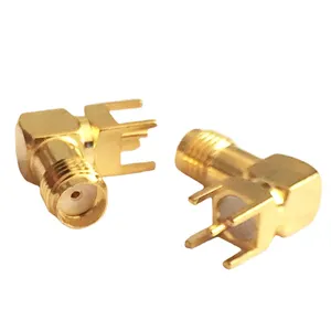 SMA right angle female PCB mount Connector 90 degree SMA welding terminal 50 Ohm