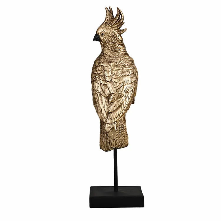 EAGLEGIFTS – décoration d'intérieur personnalisée en forme de petit oiseau, Sculpture d'animal, artisanat en résine, Statue de perroquet doré, vente en gros
