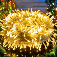 220V 100m LED Farbwechsel-Lichterkette Mehrfarbige Weihnachtsbeleuchtung Warmweiß 600 LED Funkelnde Feenlichter Transparent