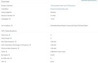 Processeur haute performance pour ordinateur I5 7500 CPU Intel Core I5 7ème génération Vente en gros