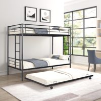 Lit superposé en métal robuste de qualité supérieure, double queen size, nouveau design, pour adultes, en bois