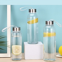 Bouteille d'eau en plastique 300ml 400ml 500ml Bouteille de boisson épaississu bouteilles en plastique avec couvercles