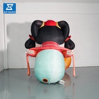 Ballon gonflable géant personnalisé de mascotte de personnage de dessin animé de sculpture de bonne de lingot pour la décoration d'art