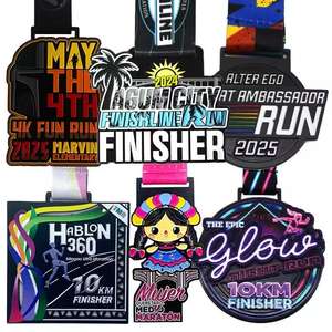 Médailles et trophées sportifs personnalisés en alliage de zinc plaqué or 3D avec logo pour la danse et le cheerleading, idéaux pour la publicité - Product Image 1