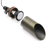 Projecteur LED d'extérieur en bronze moulé pour aménagement paysager, basse tension, IP65, directionnel, avec piquet