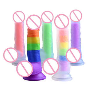 Wholesale Waterproof Soft Multi-Color Medical Silicone Artificial Penis <b>Dildos</b> for Women Huge Realistic Crystal <b>Dildo</b> - Product Image 1
