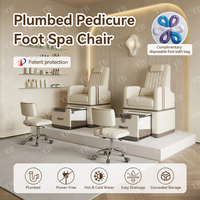 Fauteuil de pédicure multifonctionnel TURRI en acier inoxydable, gain de place, avec bassin extractible, design compact pour salon de manucure