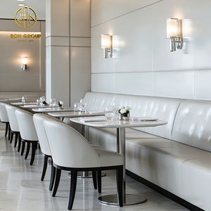 <span class=keywords><strong>Table</strong></span> minimaliste carrée en pierre frittée blanche, banquette de café en cuir, mobilier de restaurant, ensemble <span class=keywords><strong>table</strong></span> et chaises - Product Image 4