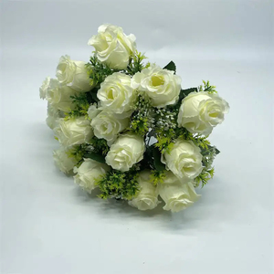BS0026-2 Handmade Boho <strong>Floral</strong> Design Artificial Flower Bouquet White Roses Holding Flowers for Valentine's Day Celebration - Product Image 2