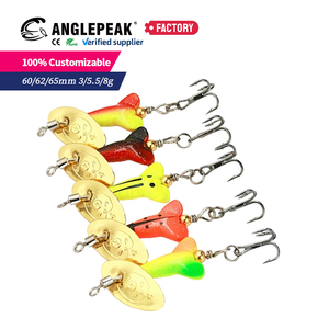 Leurre de pêche <span class=keywords><strong>en</strong></span> eau douce et salée, 5 couleurs, 3g, 5.5g, 8g, avec hameçon triple simple, spinnerbait métallique pour achigan et truite - Product Image 6